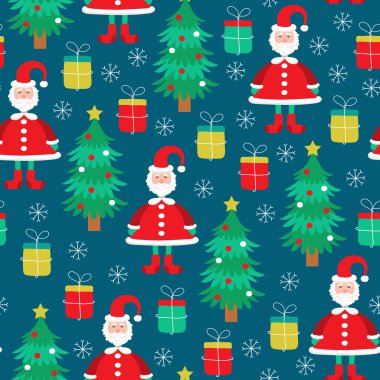 Pattern with symbols of Happy New Year