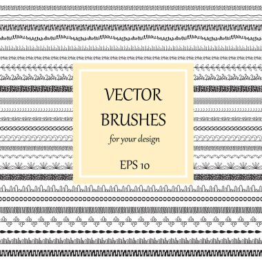 Dizi el çekilmiş ve dekoratif brushes1