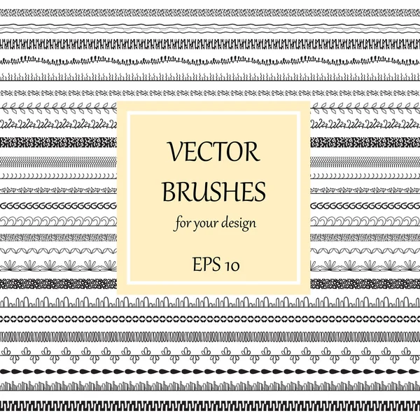 Csoportja, kézzel rajzolt, és dekoratív brushes1 — Stock Vector