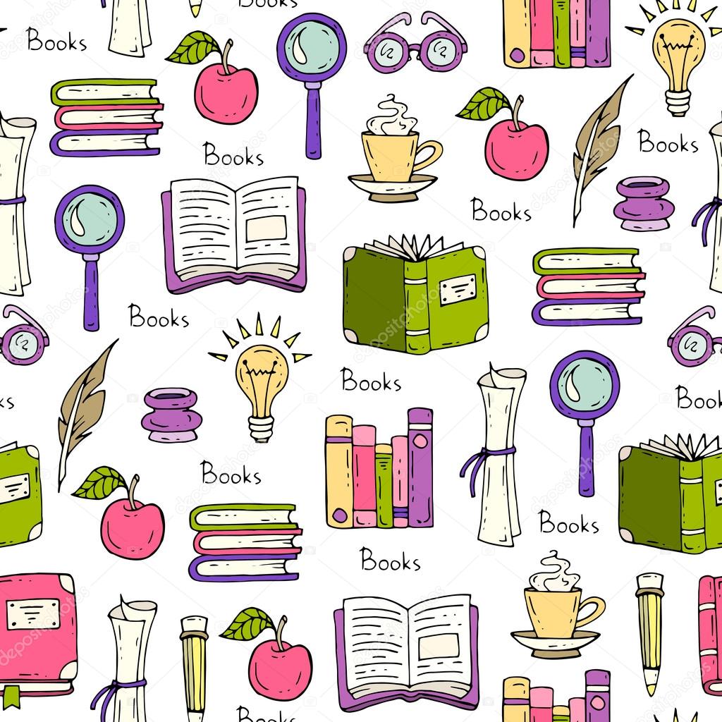 Pattern on the theme of books and education