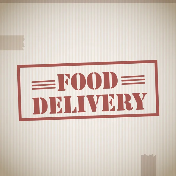 Sello de entrega de alimentos — Vector de stock