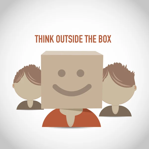 Creative group think outside the box — Stock Vector
