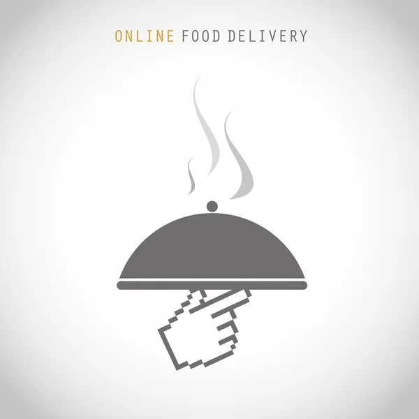 Курьер онлайн доставки продуктов питания — стоковый вектор
