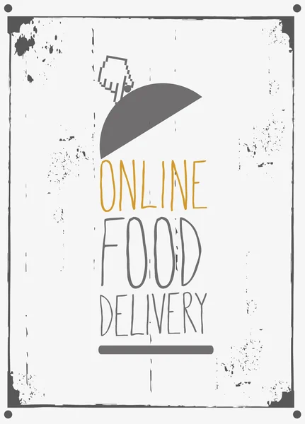 Courier online food delivery design — Stock Vector