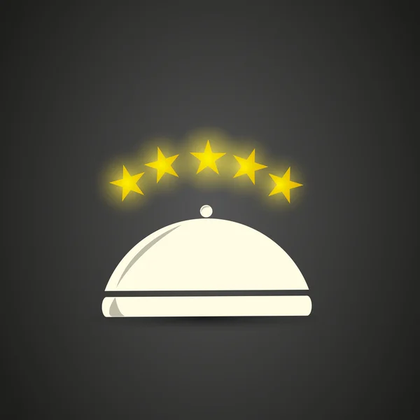 Restaurant cinq étoiles cloche — Image vectorielle