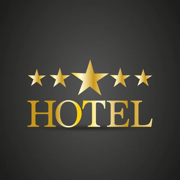Złote 5 gwiazdkowy hotel znak — Wektor stockowy