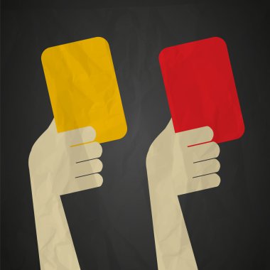 Referee red yellow cards clipart
