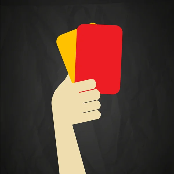 審判の赤と黄色のカード — ストックベクタ