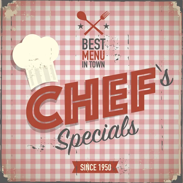 Vintage chefs specials poster — Stock Vector