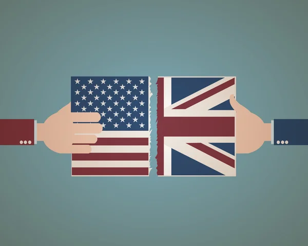 USA och Storbritannien flagga — Stock vektor