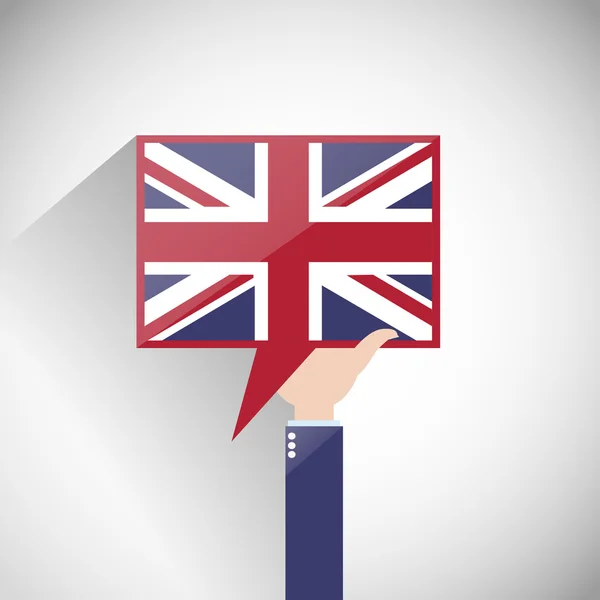 UK English Flag Speech Bubble — Stock Vector