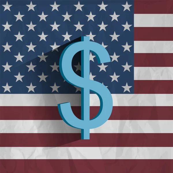 Us Flagge mit Dollarsymbol — Stockvektor