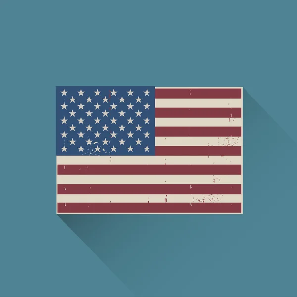 Flache amerikanische Flagge — Stockvektor
