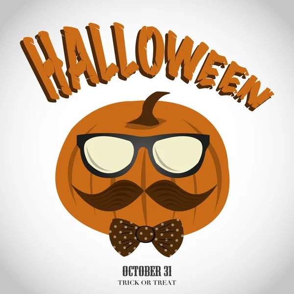 Calabaza hipster Halloween — Vector de stock
