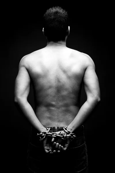 Chained 남자 — 스톡 사진