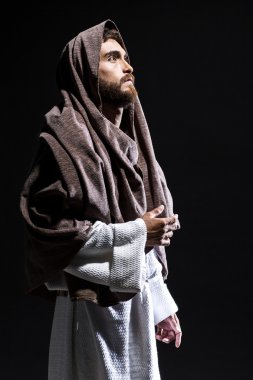 A Jesuschrist praying clipart