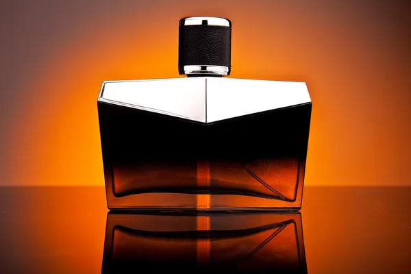 Male perfume on black background — Stock Photo, Image