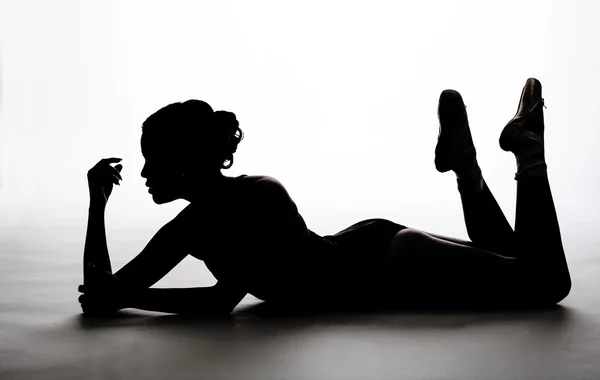 Ballet dancer silhouette, — Stock Photo, Image