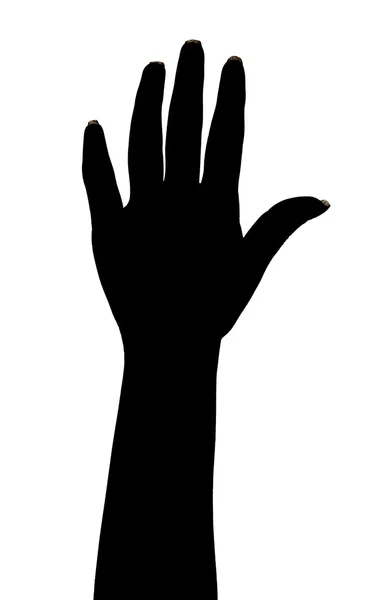 Woman hands signal silhouette — Stock Photo, Image