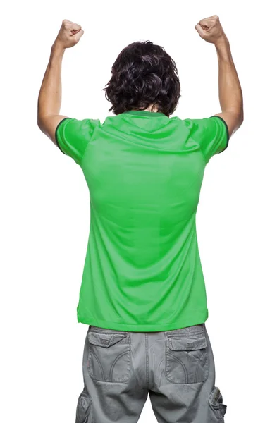 Man back with yellow jersey — Stock Photo, Image