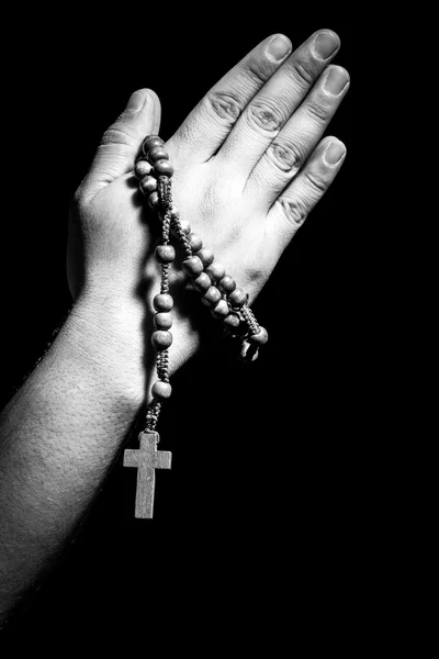 Praying Hands black and white — Stock Photo, Image