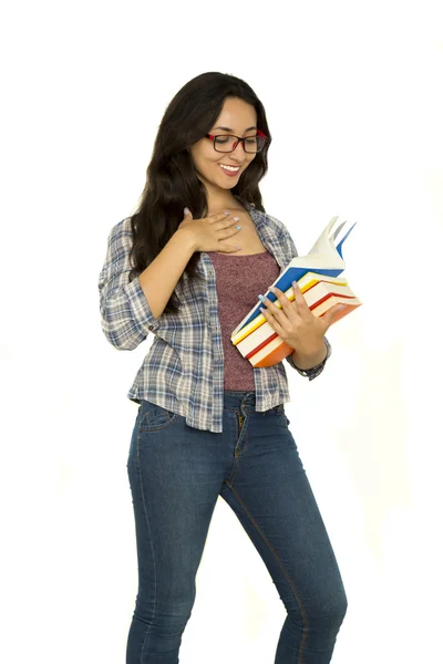 Joven estudiante universitario con libros — Foto de Stock