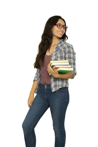 Joven estudiante universitario con libros — Foto de Stock