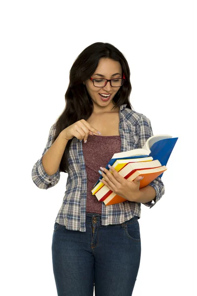 Young college student with books — Stock Photo, Image