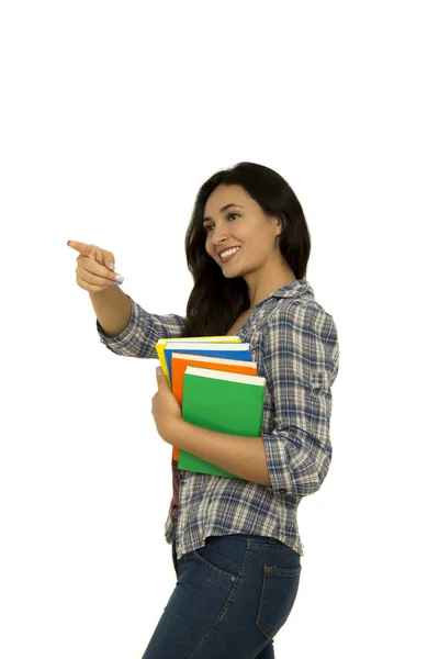 Joven estudiante universitario con libros — Foto de Stock