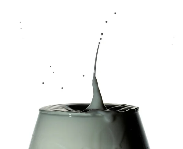 Drop Frozen Milk Falling Making Realistic Natural Splash — Stock Photo, Image