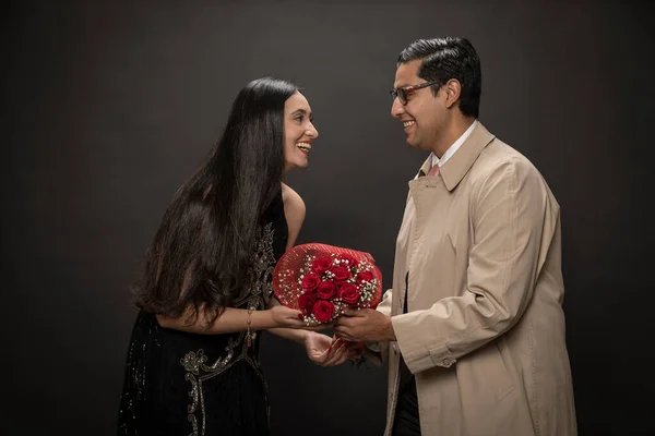 Wedding couple in love on black background. Wedding couple in love on black background. Valentine\'s Day.