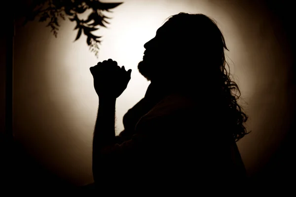 Jesucristo Orando Noche Monte Los Olivos — Foto de Stock