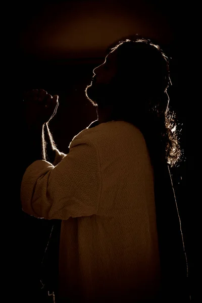 Jesucristo Orando Por Noche Padre —  Fotos de Stock