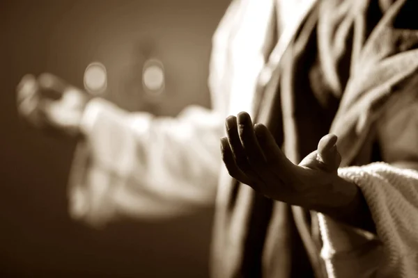 Escena Jesucristo Orando Durante Última Cena Con Sus Apóstoles — Foto de Stock