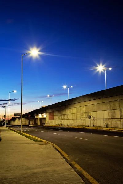 Street lights at night.