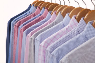 Shirts in several colors and textures clipart