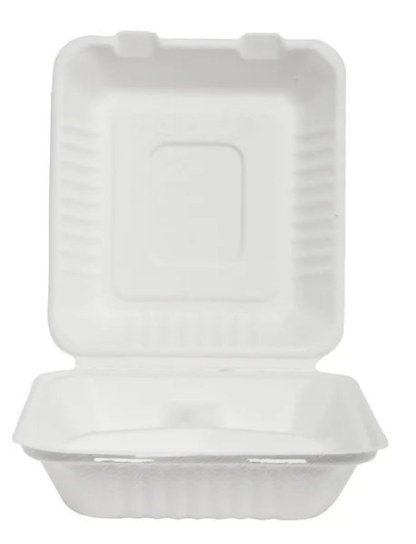 하얀 배경에 있는 스티로폼 상자 — 스톡 사진