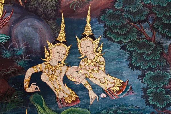 Mural stylu tajskim — Zdjęcie stockowe