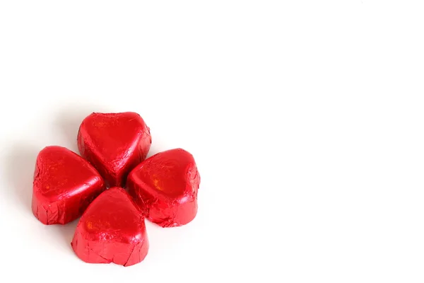 Chocolates em forma de coração — Fotografia de Stock