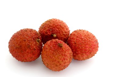 Beyaz arkaplanda lychee