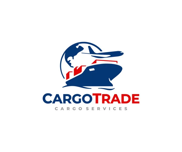 Diseño Global Del Logotipo Del Transporte Carga Comercio Internacional Diseño — Vector de stock