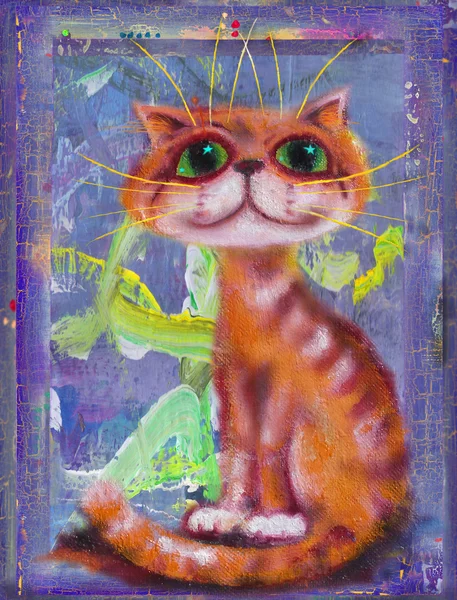 Antika arka plan üzerinde güneşli yavru kedi