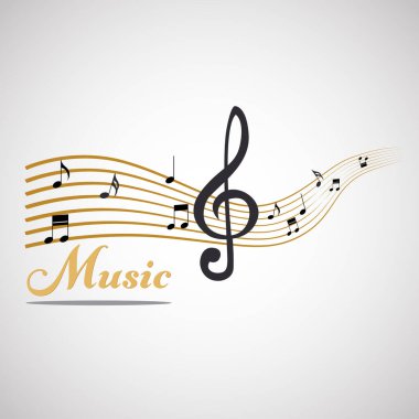 müzikal tasarım üzerinde şablon arkaplan çizimi