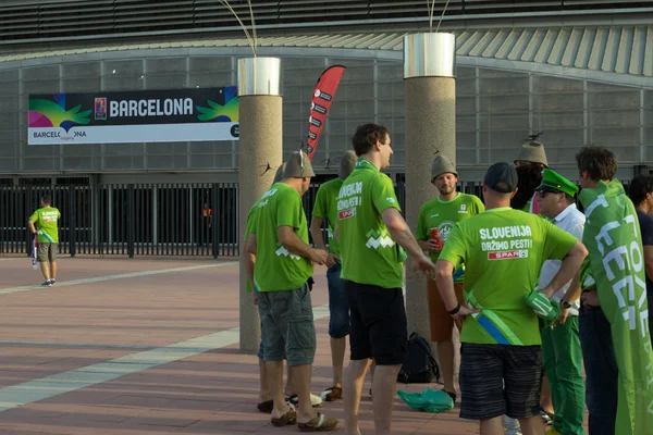 Slovenia fans before match — Stock Photo, Image