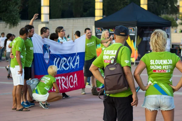 Slovenien fans före match — Stockfoto