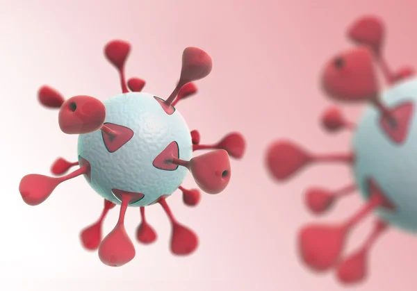 Ilustrace červené virus — Stock fotografie