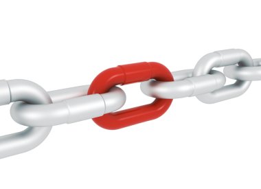 Kırmızı ev sembolü ile metal zincir engelledi