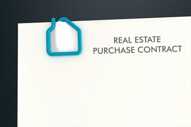 Real estate contract template clipart