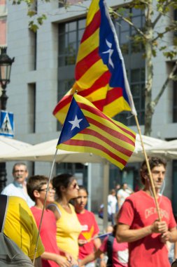 catalonia için Bağımsızlık için oy tezahür insan