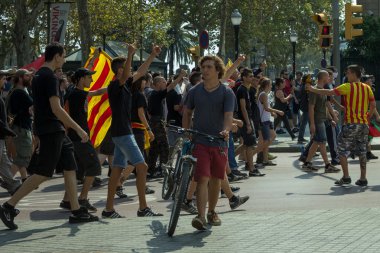 antifa Anarşi tezahürü catalonia için Bağımsızlık günü